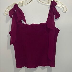 Ruffle Trim Smocked Top